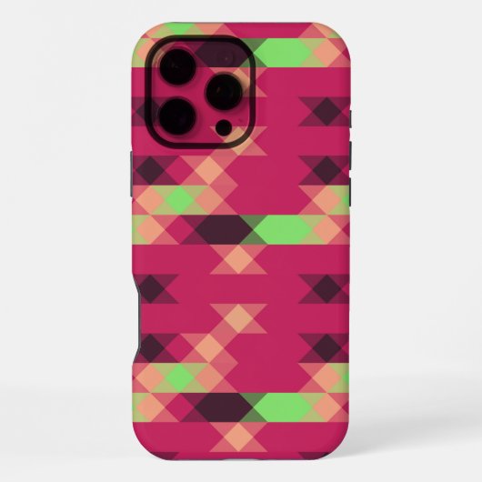 rosa und grüne geometrische iPhone hülle (Rückseite)