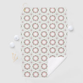 Rosa und grüne geometrische Muster Golfhandtuch (Insitu)