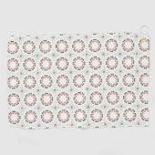 Rosa und grüne geometrische Muster Golfhandtuch (Horizontal)