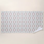 Rosa und grüne geometrische Muster Strandtuch (Vorderseite)