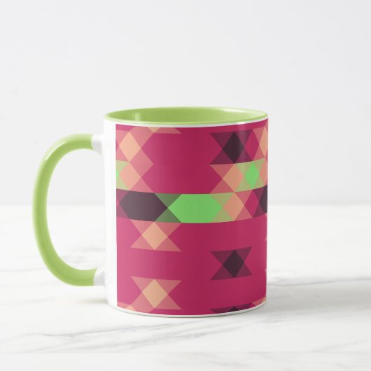 rosa und grüne geometrische tasse (Links)