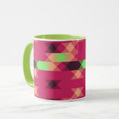 rosa und grüne geometrische tasse (Vorderseite Links)