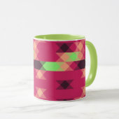 rosa und grüne geometrische tasse (VorderseiteRechts)