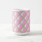 Rosa und grüne gesteppte Diamanten Kaffeetasse (Mittel)