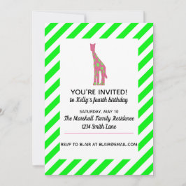 Rosa und grüne Giraffe Einladung