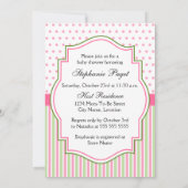 Rosa und grüne Giraffe Kinderdusche Einladung (Rückseite)