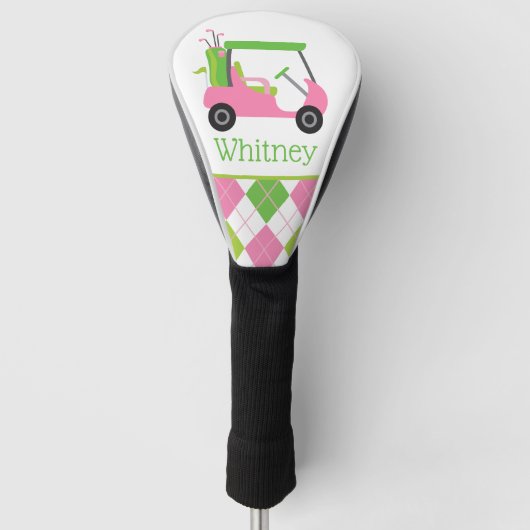 Rosa und grüne Golf Cart Golf Head Cover Golf Headcover (Vorderseite)