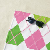 Rosa und grüne Golf Personalisiert Beach Handtuch (Beispiel)