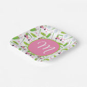 Rosa und grüne Golf Personalisiert Mit Monogramm Pappteller (Gewinkelt)