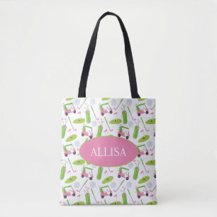 Rosa und grüne Golf Personalisiert Tasche