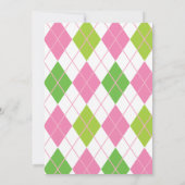 Rosa und grüne Golf Personalisierte Party Einladun Einladung (Rückseite)