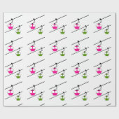 Rosa und grüne Gondeln Geschenkpapier (Flach)