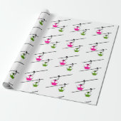 Rosa und grüne Gondeln Geschenkpapier (Ungerollt)