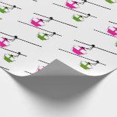 Rosa und grüne Gondeln Geschenkpapier (Ecke)