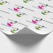 Rosa und grüne Gondeln Geschenkpapier (Ecke)