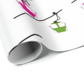 Rosa und grüne Gondeln Geschenkpapier (Rolleneckpunkt)