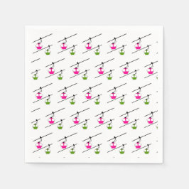 Rosa und grüne Gondeln Serviette