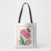 Rosa und grüne Groovy Illustrative Tasche (Vorderseite)