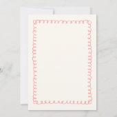 Rosa und grüne Hochzeit mit Handzeichen Einladung (Rückseite)