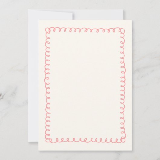 Rosa und grüne Hochzeit mit Handzeichen Einladung (Rückseite)