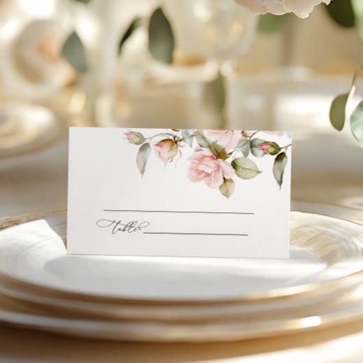 Rosa und grüne Hochzeit Platzkarte