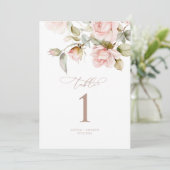 Rosa und Grüne Hochzeiten Tischnummern (Stehend Vorderseite)