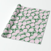 Rosa und grüne Hortensien-Blumen Geschenkpapier (Ungerollt)