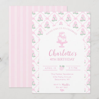 Rosa und grüne Hortensien-Terrasse mit Schleifen Einladung