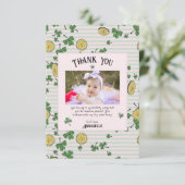 Rosa und grüne irische Kleeblätter und Münzen Gebu Dankeskarte (Stehend Vorderseite)