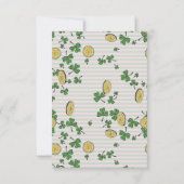 Rosa und grüne irische Kleeblätter und Münzen Gebu Dankeskarte (Rückseite)