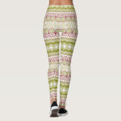 Rosa und grüne Kaleidoskop Streifen Leggings (Rückseite)