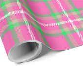 Rosa und grüne Kariert Geschenkpapier (Rolleneckpunkt)