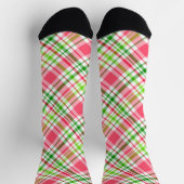 Rosa und grüne Karierte Muster-Socken Socken (Oben)
