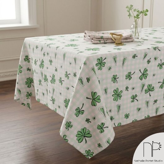Rosa und grüne Kids St Patricks Day Tischdecke