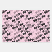 Rosa und grüne Kirschen Geschenkpapier Set (Vorderseite)