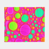 Rosa und grüne Kreise Fleecedecke (Vorderseite (Horizontal))