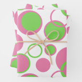 Rosa und grüne Kreise Geschenkpapier Set (Beispiel)