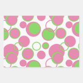 Rosa und grüne Kreise Geschenkpapier Set (Vorderseite)