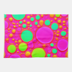 Rosa und grüne Kreise Geschirrtuch