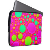 Rosa und grüne Kreise Laptopschutzhülle (Vorne Rechts)