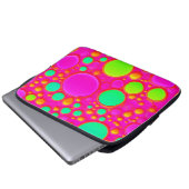 Rosa und grüne Kreise Laptopschutzhülle (Vorne Knopf)
