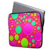 Rosa und grüne Kreise Laptopschutzhülle (Vorderseite Links)