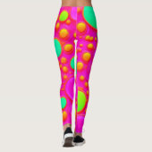 Rosa und grüne Kreise Leggings (Rückseite)