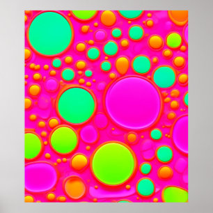 Rosa und grüne Kreise Poster
