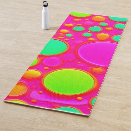 Rosa und grüne Kreise Yogamatte (Beispiel)
