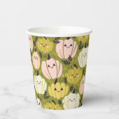 Rosa und grüne Kürbis Pappbecher (Links)