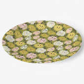 Rosa und grüne Kürbis Pappteller (Schrägansicht)