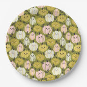 Rosa und grüne Kürbis Pappteller (Vorderseite)