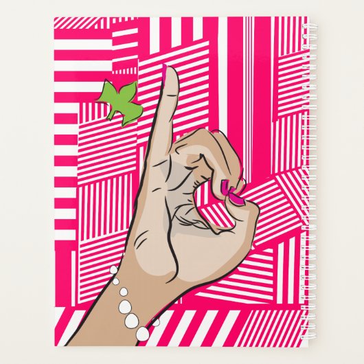 Rosa und grüne Liebe Planer (Rückseite)