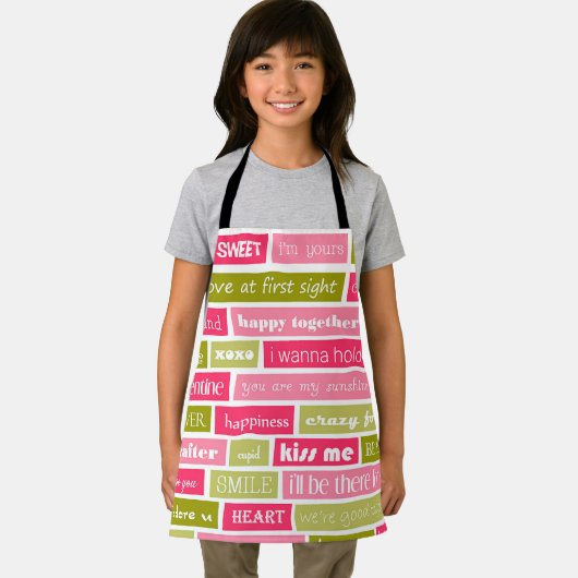 Rosa und grüne Liebe Schürze (Insitu)